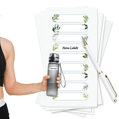 ThreeKin Waterproof Labels for Bottles and Containers - Custom Stickers - All-Purpose and Personalizable - Dishwasher, Freezer and Microwave Safe - BPA-Free - USA-Owned (Greenery, 72pcs) - color: Greenery, size: 72 pcs