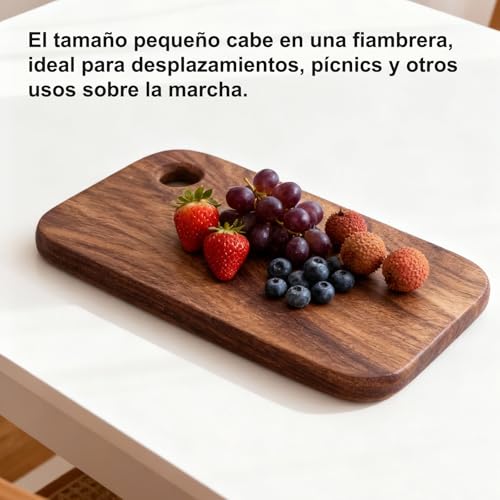 Wood Cutting Boards For Kitchen, Small Portable Walnut Chopping Boards For Outdoor Cooking Draining Lunch Boxes, Serving Boards for Sandwich Cheese Meal Breakfast(L（18 * 12 * 1cm）) - size: L（18*12*1cm）