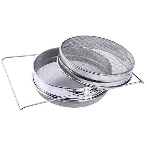Stainless Steel Beekeeping Double Honey Sieve Strainer Extractor Filter Mesh Screen Equipment (1)