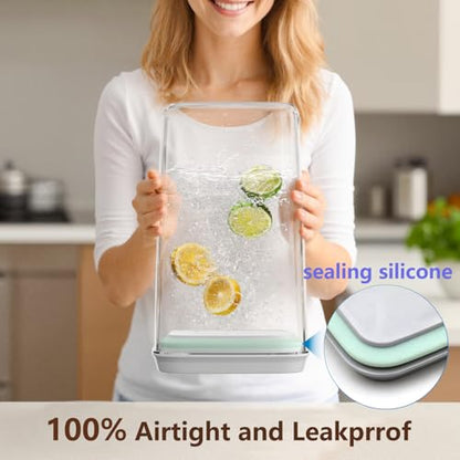 Melovom 4 Pcs Large Pop Airtight Food Storage Containers Set with Lids, 4.2Qt/4L Food Containers with Scoop, Kitchen Pantry Organization and Storage, BPA Free Stackable Cereal Container (4 * 4.2Qt) - color: gray, 4*4.2Qt