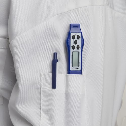 Taylor 9877FDA Compact Waterproof Digital Food Thermometer, 2.81 Inch Stem Length with FDA-Recommended 1.5mm Probe, NSF Certified, Blue