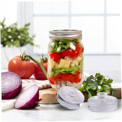 Fermenting Weights with Handle 230g Fermentation Weights Glass for Fermenting Sauerkraut Pickles Kimchi Transparent 2.8in for Wide Mouth Jars
