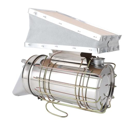 Stainless Steel Bee Smoker for Beekeeping with Heat, Lightweight Beekeeper Tool, Solid Wood, Stable Smoke, Easy to Carry, Calm Bees, Avoid Attacks, Excellent Airflow (Gold) - color: Gold