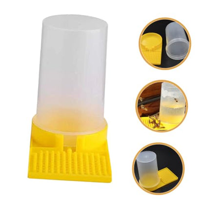 Mikikit Bee Feeder Station for Garden 4Pcs Beehive Water Feeding Cups Mesh Dish Reusable Beekeeping Supplies for Bees for Outdoor Feeding and Hydration