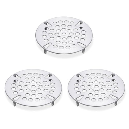 3-1/2 Inch Commercial Sink Strainer - 304 Stainless Steel 41-Hole Clog-Free Drain Cover, Precision Fit for 3.5" Drains & 3 Compartment Sinks, Heavy-Duty for High-Volume Kitchens (3-Pack) - color: 3 Pack