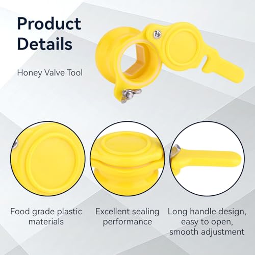 HERCHR Honey Gate Valve for Extractor, 2PCS Good Sealing Honey Tap Beekeeping Bottling Plastic Beehive Gate Valves Bucket Beekeeping Supplies