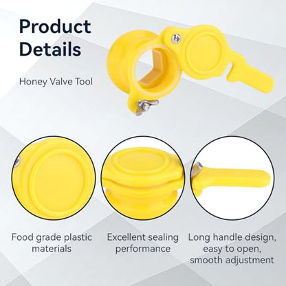 HERCHR Honey Gate Valve for Extractor, 2PCS Good Sealing Honey Tap Beekeeping Bottling Plastic Beehive Gate Valves Bucket Beekeeping Supplies