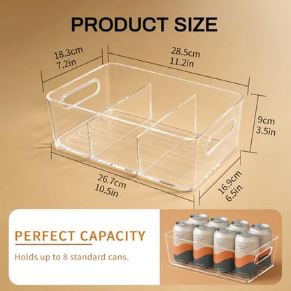 Mpotmiy 10 Pack Pantry Organizers and Storage,Clear Plastic Containers with 2 Dividers for Kitchen,Fridge Organization and Storage,Acrylic Bins for Pounches,Spice Packet,Snack organzier - style: 10pack