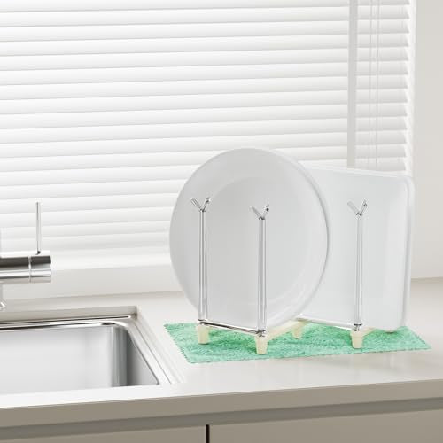 Marbrasse Retractable Cup Drying Rack, Drinking Glass and Sports Bottle Drainer Stand, Plastic Bag Dryer with Non-Slip Bottom for Kitchen Countertop - White - color: White