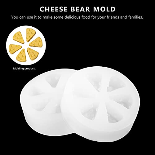 jojofuny 2inch Mini Cheese Silicone Mold, 2pcs Miniature 3D Silicone Mold for Dollhouse Soap Making, DIY Dessert Baking, Candle Making - color: Transparent, size: 5.5X5.5X1.5CM
