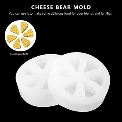 jojofuny 2inch Mini Cheese Silicone Mold, 2pcs Miniature 3D Silicone Mold for Dollhouse Soap Making, DIY Dessert Baking, Candle Making - color: Transparent, size: 5.5X5.5X1.5CM