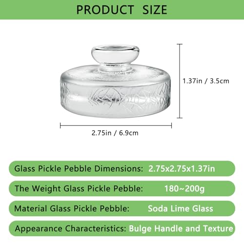Artcome 10-Pack Glass Fermentation Weights with Easy Grip Handle and Unique Texture Design for Large Wide Mouth Mason Jars - Pickle Pebbles with Glass Weights Organizer - Space Saving Compact Design - size: glass weights 10pc + holder 1pc + tongs x 1pc