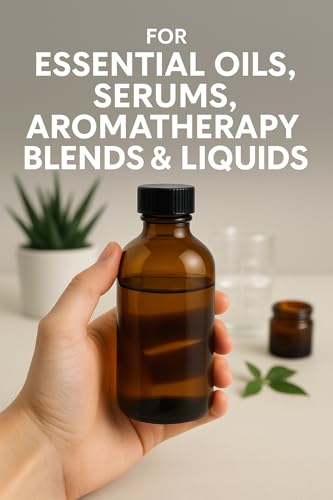 GreenHealth 4 oz Amber Glass Bottle with Phenolic Cone Cap – Leak-Resistant, Reusable, BPA-Free, UV Protection – Ideal for Essential Oils, Aromatherapy, Serums, Liquids (Single Bottle) - color: Amber, size: 4 Ounces