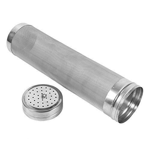 AUNMAS Beer Dry Filter, 300 Stainless Steel Homebrew Beer Wine Strainer Mesh Keg with Small Hanging Hoop for Home Beer Brewing Kettle, 11 x 2.7Inch