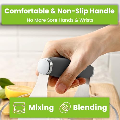 Spring Chef XL Stainless Steel Pastry Cutter Tool for Baking - Heavy Duty Dough Blender - Butter & Dough Cutter Tool with Sharp Blades - Pastry Blender for Easy Mixing - Dishwasher Safe - Gray | Heavy Duty Dough Mixer with Stainless Steel Blades, Butter C