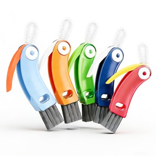 5pcs Bottle Brush Set - Dense Multi-Surface Cleaning Brushes for Cups, Mugs & Tight Spaces, Flexible Scrubbing Tools, Assorted Colors for Home Kitchen Use