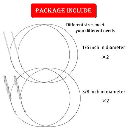 4 Pieces Feeding Tube Brushes, Long Pipe Cleaners Straw Cleaning Brushes, 32 Inches Long with Soft Nylon Bristles Head, Suitable for Cleaning Feeding Tubes - size: 1/6 Inch and 3/8 Inch Diameter