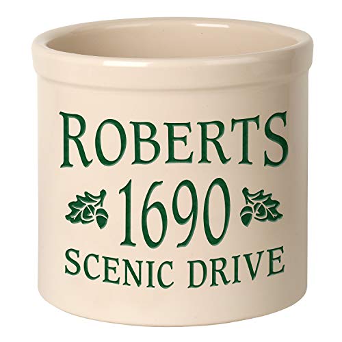 Personalized Oak Leaf 2 Gallon Stoneware Crock