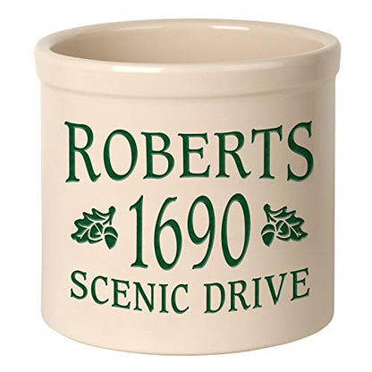 Personalized Oak Leaf 2 Gallon Stoneware Crock