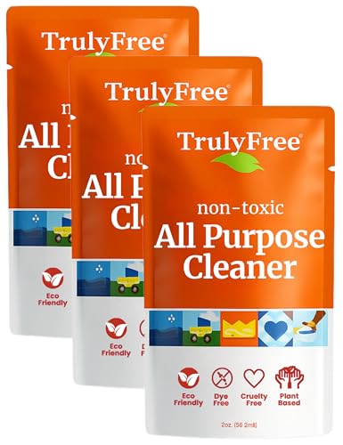 Truly Free Everyday Cleaner - Multipurpose Cleaner Spray, Kitchen Counter Cleaner, Natural Cleaning Products, Multi-Surface Household Solution - Pack of 3 - size: 4.5 Fl Oz (Pack of 2)