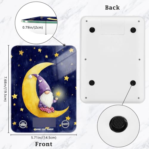 Food Scale Kitchen Digital Scale Food Ounces and Grams Dieting Baking Cooking Waterproof Glass Panels LCD Display,4 Units Scale Tare Function Stars Dark Blue - color: Constellation 26