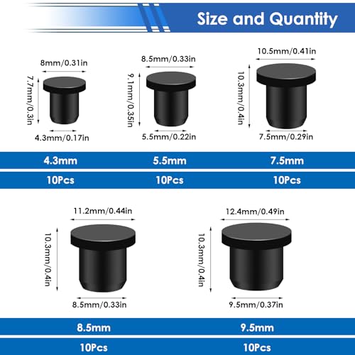 smseace 300Pcs Rubber Plug/Silicone Hole Plug/Solid Rubber Stoppers 3-Type 24-Sizes High-Temperature Resistant Soft Flexible Stopper Packed in Handheld Toolbox - size: 300Pcs