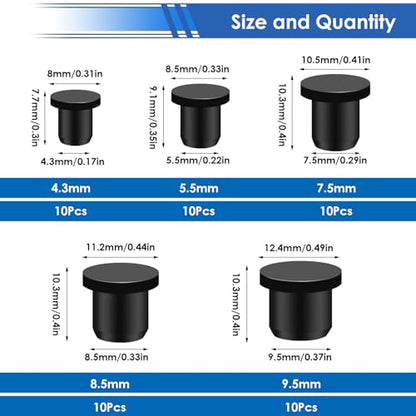smseace 300Pcs Rubber Plug/Silicone Hole Plug/Solid Rubber Stoppers 3-Type 24-Sizes High-Temperature Resistant Soft Flexible Stopper Packed in Handheld Toolbox - size: 300Pcs