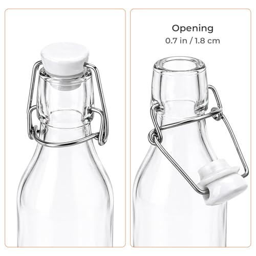 Kingrol 20 Pack 4oz Swing Top Glass Bottles, Flip Top Fermentation Bottles with Airtight Leakproof Lids, Small Glass Bottles for Vanilla Extract, Kombucha, Sauces, DIY Gifts & Wedding Favors