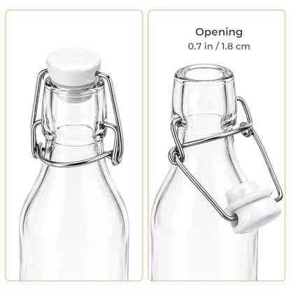 Kingrol 20 Pack 4oz Swing Top Glass Bottles, Flip Top Fermentation Bottles with Airtight Leakproof Lids, Small Glass Bottles for Vanilla Extract, Kombucha, Sauces, DIY Gifts & Wedding Favors