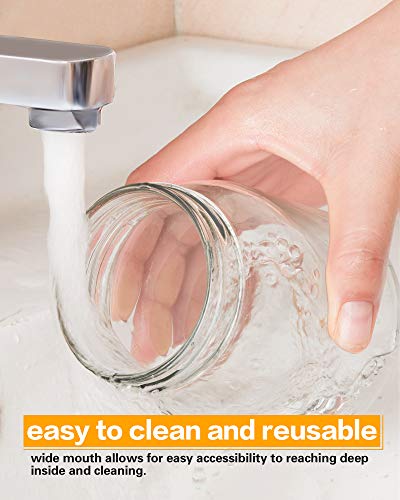 Rainforce 16 oz Mason Jars With Lids Regular Mouth 15 Pack-16oz Glass Jars with Silver Lids,Bulk Pint Clear Glass Jars For Meal Prep, Food Storage With 20 Labels - color: Silver