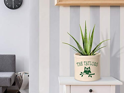 Personalized 2 Gallon Pot with owl Design