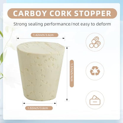 2 Pcs Fermentation Stopper Glass Carboy Corks for 3, 5, 6 Gallon Glass Water Jug Wood Tapered Stopper Bungs Cap for Home Brewing Wine (2pcs) - size: 2pcs