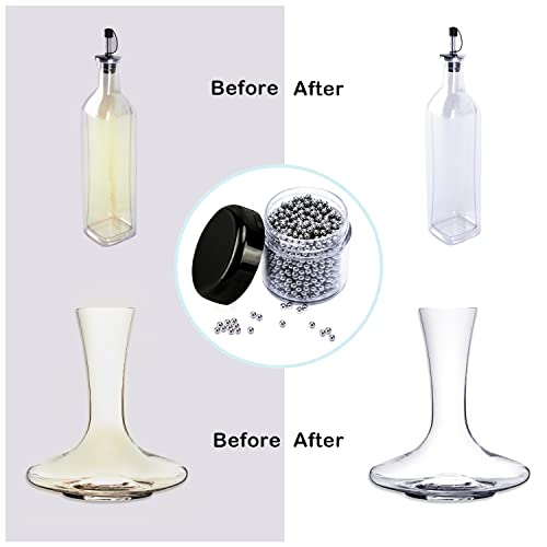 1500 PCS Metal Cleaning Beads Reusable Decanter Beads for Glass Bottles, 304 Stainless Steel Water Bottle Cleaner Balls 3mm Wine Glass Cleaning Beads for Decanters Vases Carafes, Wine Accessories - style: 1500pc Beads for Decanter