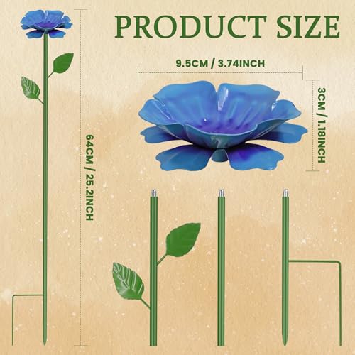 4 Pack Bee Watering Station for Garden with Beautiful Flower Design, Bee Feeders and Butterfly Feeders Combo, Outdoor Bee Baths and Bee Waterer, Gardening Essentials, Garden Decor for Outside