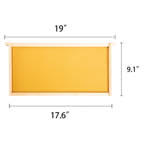 MayBee 40 Pack Deep Brood Bee Frames with Heavy Beeswax Coated Food Grade Foundation Sheets, Honey Beehive Frame for Beekeeping, 9-1/8-Inch(Yellow) - color: 40 Pack Deep Frame yellow