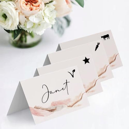 10 Sheets(500 Qty) Meal Stickers,Wedding Food Choice Sticker for Place Cards, Beef, Chicken,Fish (Black) - color: Black