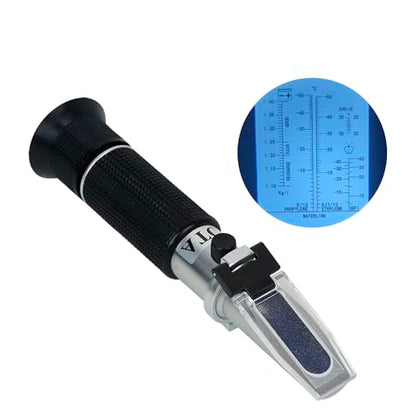 4-in-1 Antifreeze Coolant Refractometer,（Copper ）CNC Machine coolant Refractometer for Diesel Exhaust Fluid,Automobile Antifreeze System, Battery Acid and Windshield Washer Fluid