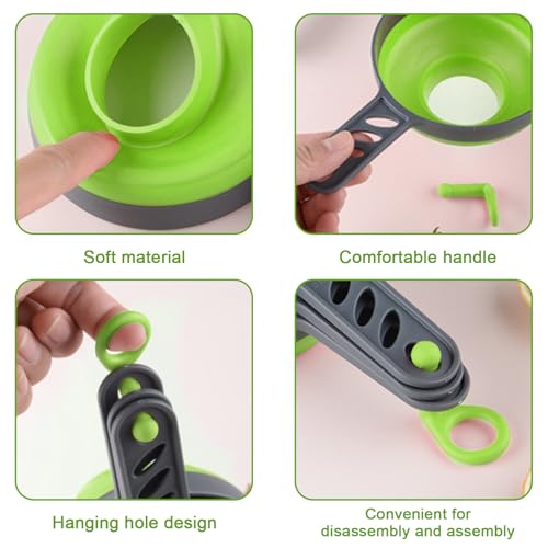 Upgrade Kitchen Funnel Set 3 Pack, Small and Large, Kitchen Gadgets Accessories Silicone Funnels for Filling Water Bottle Liquid Transfer Food Grade (B) - color: B