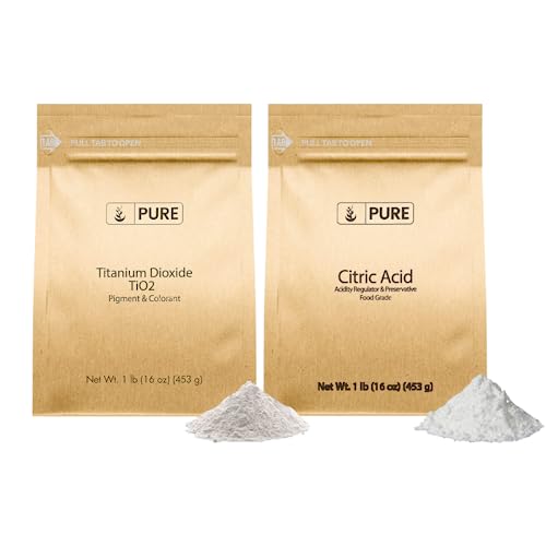 PURE ORIGINAL INGREDIENTS Citric Acid & Titanium Dioxide Bundle, (1 lb Each) Food Grade