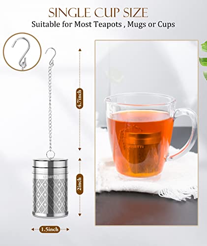 Tea Infuser (1 Pack), Extra Fine Mesh Loose Leaf Tea Steeper with Diamond Pattern & Extended Long Chain, 18/8 Stainless Steel Tea Ball Strainer for Brewing All Kinds of Tea - color: 1 Pack, size: Small-Diamond
