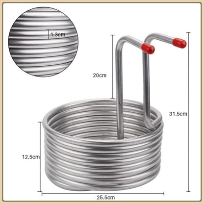 1pcs Home Brewing Immersion Chiller, 12.7mm Stainless Steel Cooling Coil Tube Heat Exchanger, Food Grade Wort Chiller Rapid Beer Cool