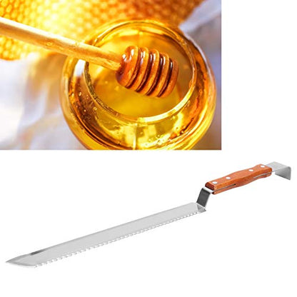 Stainless Steel Honey Uncapping Knife Scraper Beekeeping Tool with Wood Handle