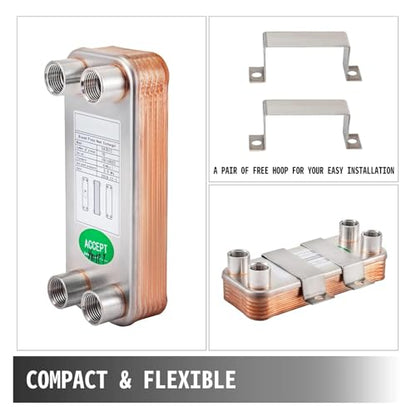 30/40/60 Plates Stainless Steel Heat Exchanger - High Efficiency Wort Chiller for Home Brewing and HVAC Applications(60 Plates) - color: 60 Plates