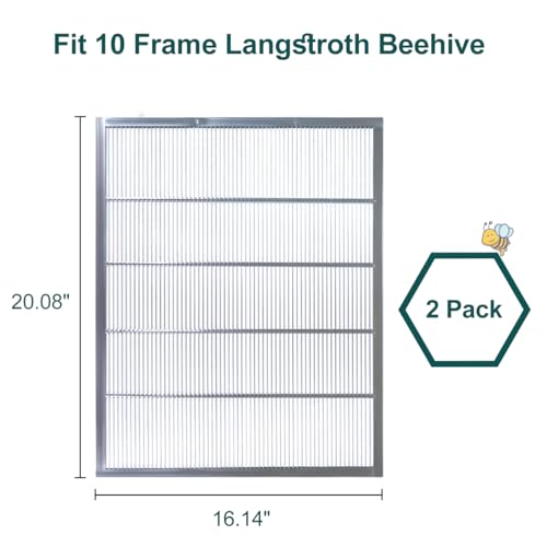 BEEXTM Queen Excluder Beekeeping Queen Excluders for 10 Frame Bee Hive Metal Queen Bee Excluder Metal Queen Excluder for Beehive (2-Pack) - size: 2 Pack 10 Frame
