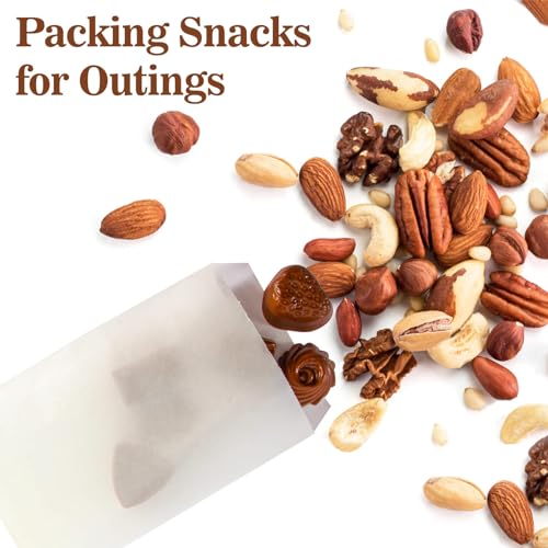 MAQIHAN 100 Glassine Wax Paper Bags - 4x6" Glassine Envelopes Wax Paper Sandwich Food French Fry Bags Individual Cookie Sleeves Cake Slices Soap Bars Packaging Treat Bags Desserts Baked Goods Wrappers - size: 4x6"