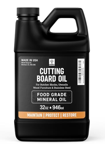 Mevell Food Grade Mineral Oil Made in USA 32 Oz, Butcher Blocks and Kitchen Countertops Conditioner, Food Safe Cutting Board Oil, Finish for Marble, Soapstone - size: 6"L x 3.5"W