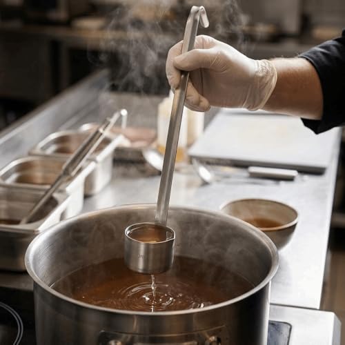 Stainless Steel Wine Ladle Spoon Long Handle Easy Gripping Smooth Edge Wine Dipper Beer Pouring Measure Liquid Spoon for Kitchen(25ML) - size: 25ML