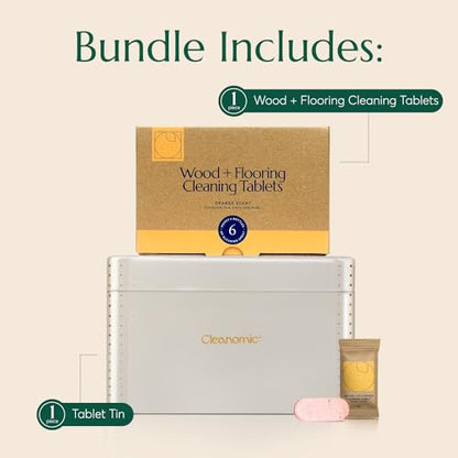 CLEANOMIC Wood and Flooring Cleaning Tablets and Tablet Tin Bundle - size: 3 Count (Pack of 2)