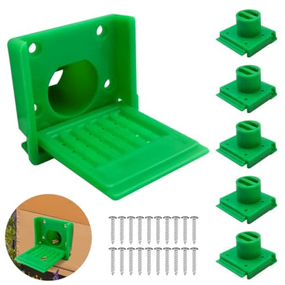 Bee Hive Entrance Reducer, 6 Pack Plastic Beehive Entrance Reducer,Green Square Beehive Travel Gate, Portable Bee Hive Mouse Guard, Bee Hive Ventilation Window,Year Around Beekeeping Supplies Tools - color: Green-6pcs