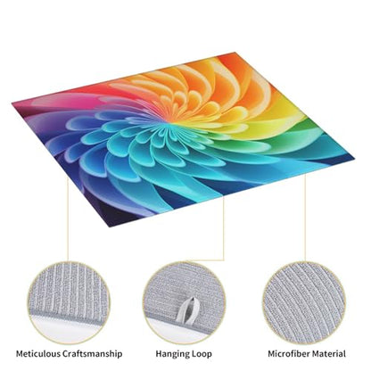 Rainbow Dynamic Print Dish Drying Mat for Kitchen Counter Ultra Absorbent Microfiber Dishes Drainer Mats Washable Drying Pads for Sinks 16 x 18 In - color: Rainbow Dynamic